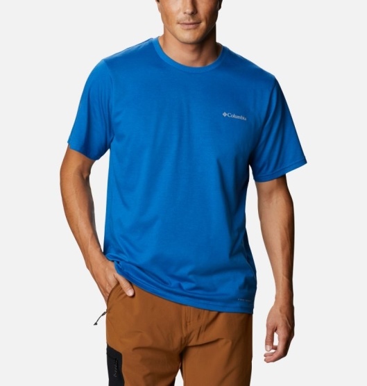 Columbia Sun Trek Men's T-Shirt Blue | 476-MZXPTA