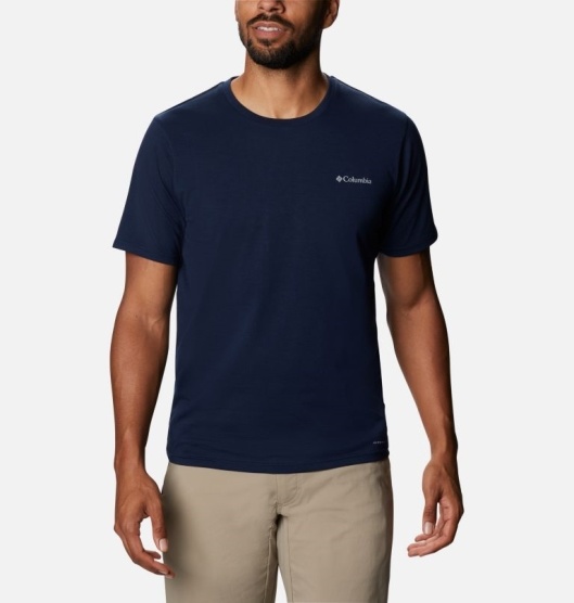 Columbia Sun Trek Men's T-Shirt Navy | 657-NZQLWP