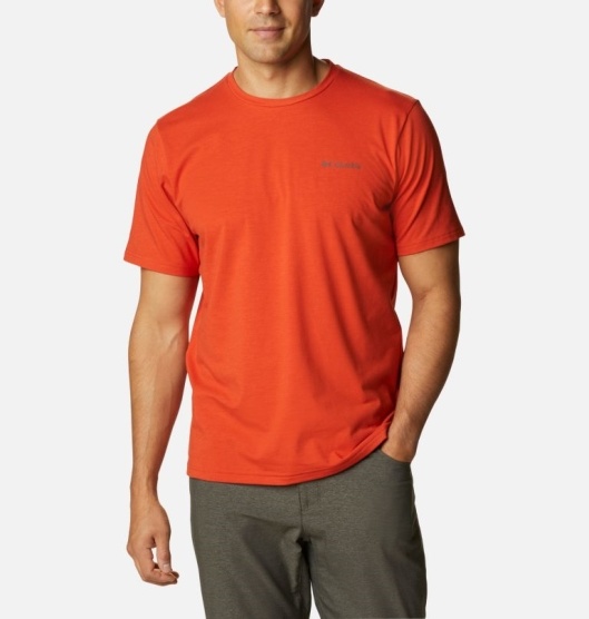 Columbia Sun Trek Men's T-Shirt Red | 968-RWOXYD