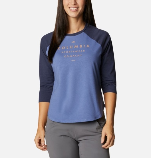 Columbia Sun Trek Women's T-Shirt Blue | 219-LCJXQI