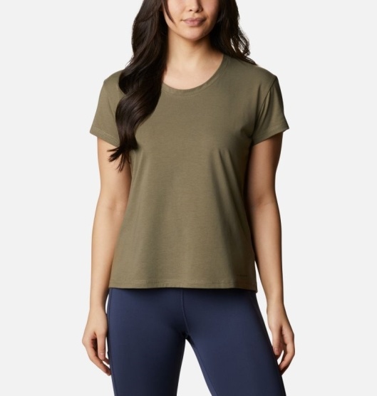 Columbia Sun Trek Women's T-Shirt Green | 150-GZWOXY