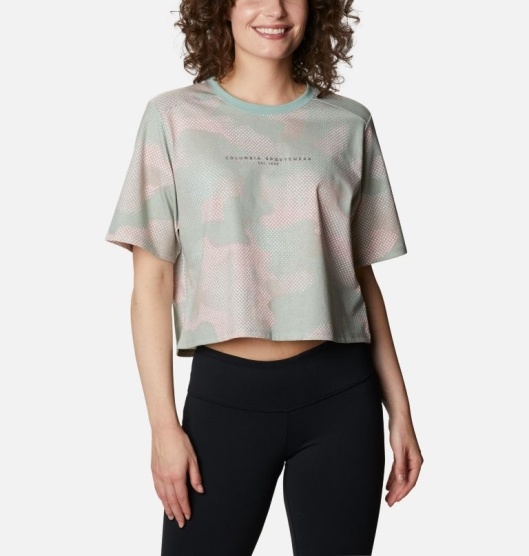 Columbia Sun Trek Women's T-Shirt Green | 870-PECGJH