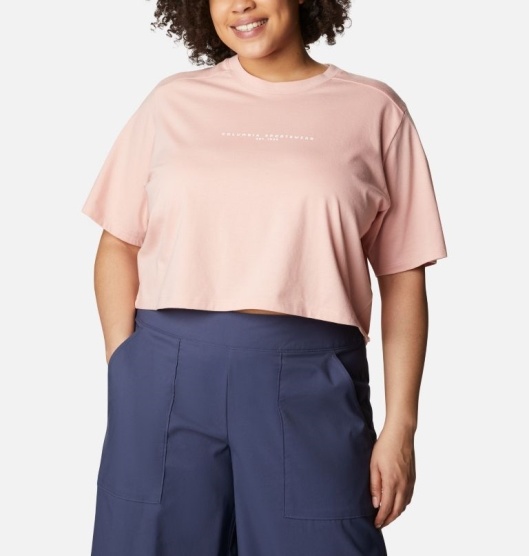 Columbia Sun Trek Women's T-Shirt Pink | 869-WORCSN