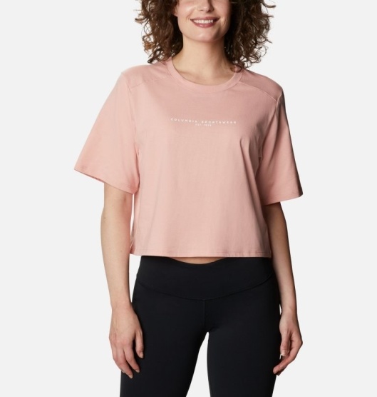 Columbia Sun Trek Women's T-Shirt Pink | 957-TDUGOX