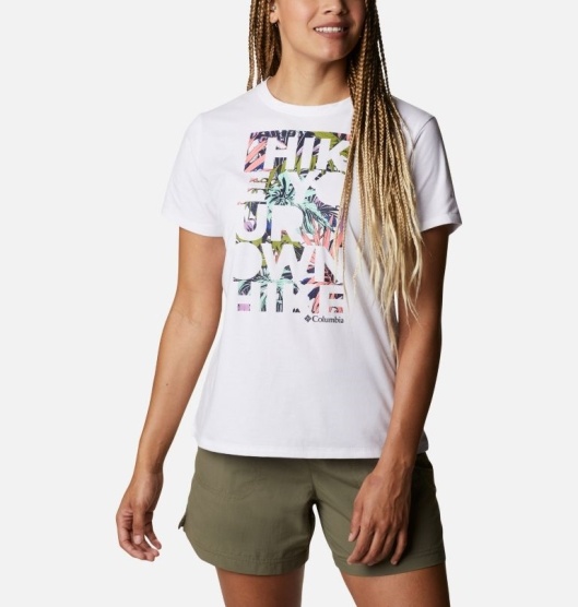 Columbia Sun Trek Women's T-Shirt White | 165-HIZDCK