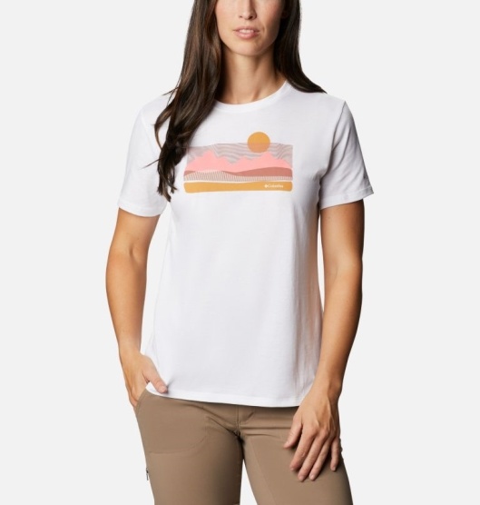 Columbia Sun Trek Women's T-Shirt White | 385-TJWUQN