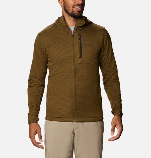 Columbia Tech Trail Men's Hoodies Olive Green | 793-DKONJZ