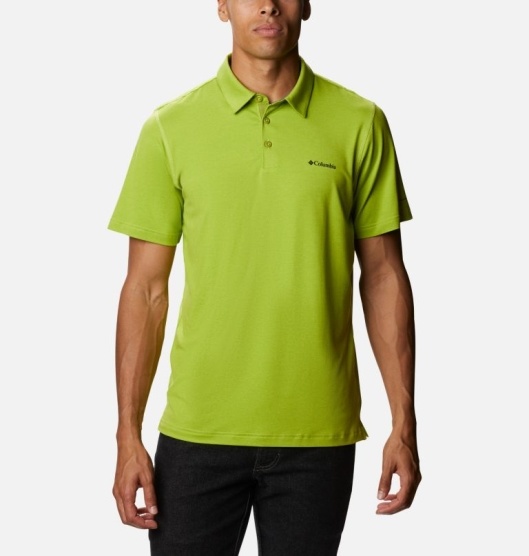 Columbia Tech Trail Men's Polo Green | 458-YZPGJK