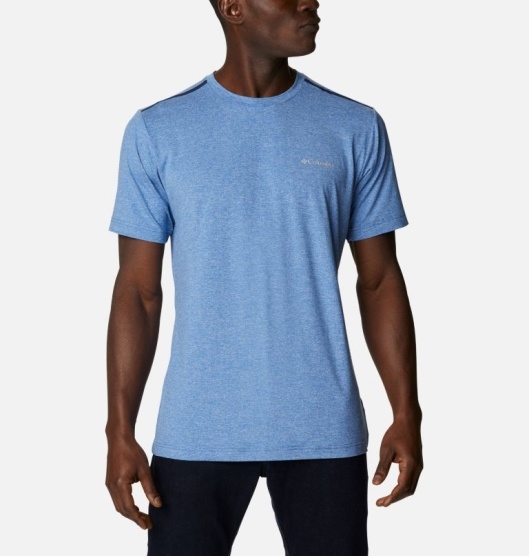 Columbia Tech Trail Men's T-Shirt Blue | 536-ZMFLOE