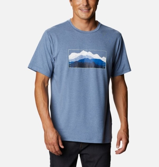 Columbia Tech Trail Men's T-Shirt Blue | 653-ULVQFD