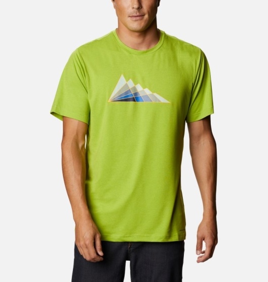 Columbia Tech Trail Men's T-Shirt Green | 204-VBXUPW