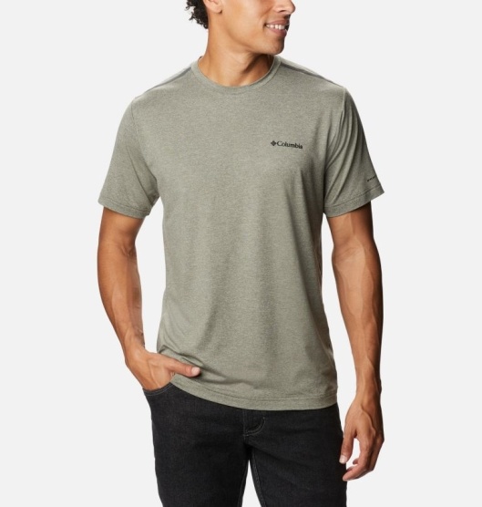 Columbia Tech Trail Men's T-Shirt Green | 572-DQPEAO