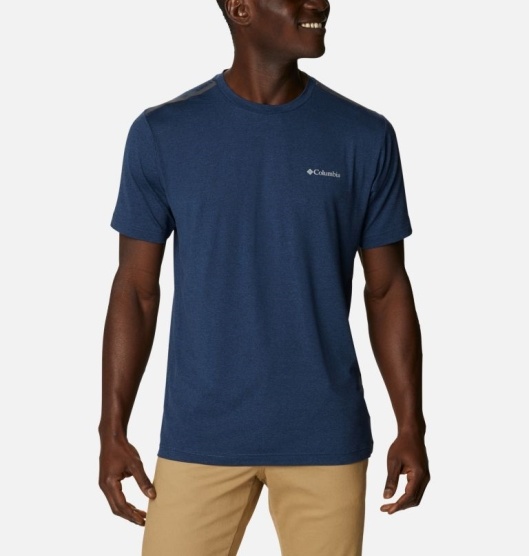 Columbia Tech Trail Men's T-Shirt Navy | 201-MAXKNH