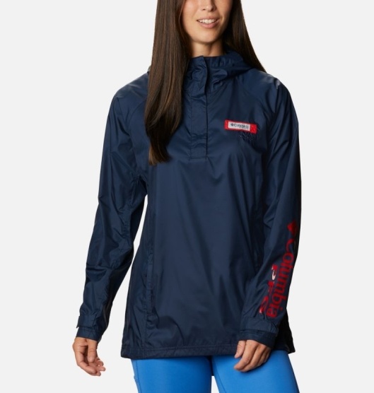 Columbia Tidal Spray II Women's Windbreaker Navy Red | 395-CRHGKO