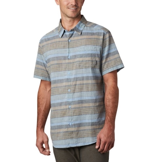 Columbia Under Exposure Men's Shirts Blue | 641-JXYZTN