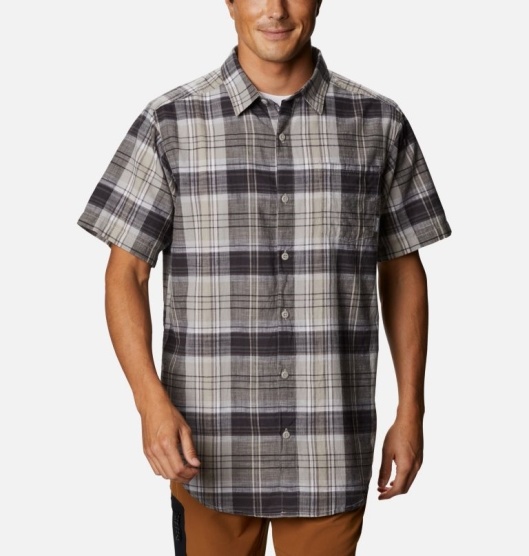 Columbia Under Exposure Men's Shirts Grey Black | 207-ONTWSQ