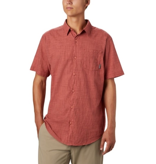 Columbia Under Exposure Men's Shirts Red | 213-JOFKQH