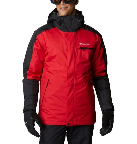 Columbia Valley Point Men's Ski Jacket Red Black | 348-JUMCZF