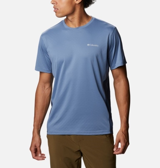 Columbia Zero Ice Cirro-Cool Men's T-Shirt Blue Navy | 274-BSDNYR