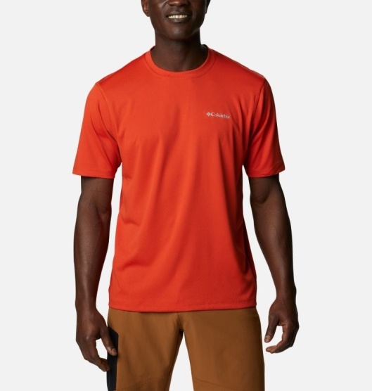 Columbia Zero Rules Men's T-Shirt Red | 852-ANGTLS